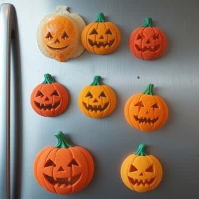 14. Magnetic Pumpkin Faces for the Fridge