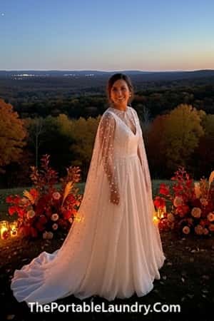 15. Sheer Cape Overlay With Beaded Stars