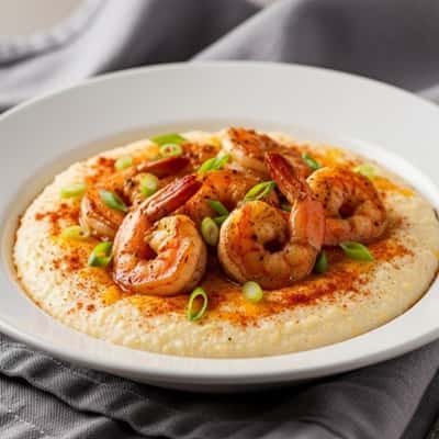 2. Cajun Shrimp and Cheesy Grits with Scallions
