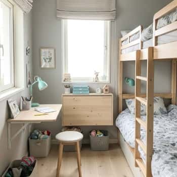 2. Fold-Down Wall Desk for Shared Bedrooms