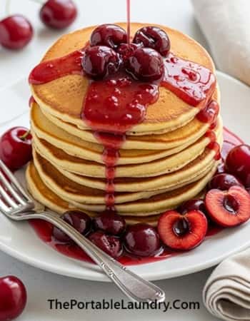 2. Fresh Cherry Compote Over Pancakes