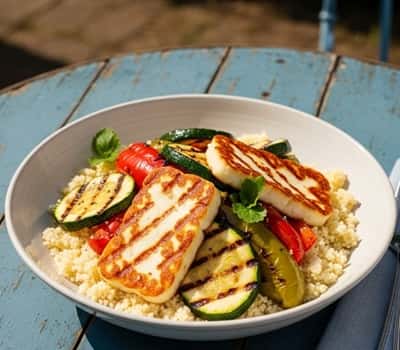 2. Grilled Halloumi Veggie Bowls