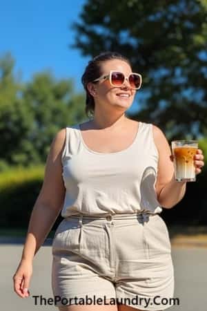 2. High-Waisted Linen Shorts + Loose Tank - Casual & Breezy