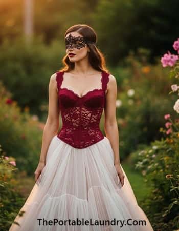 2. Lace Corset Dress with Dramatic Tulle Skirt