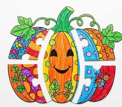 2. Pumpkin Puzzle Craft (For Little Fingers)