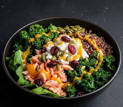 2. Salmon and Kale Harvest Bowl