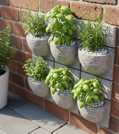 2. White Stone Herb Pocket Wall