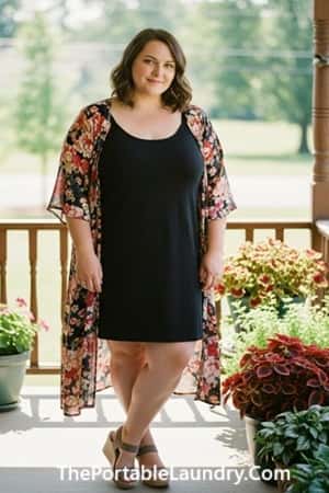 3. Fitted Tank Dress + Long Kimono