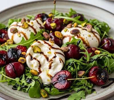 3. Grilled Cherry and Burrata Salad