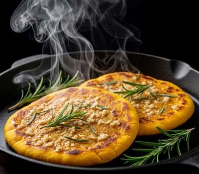 3. Pumpkin Sourdough Flatbread with Garlic Herb Butter