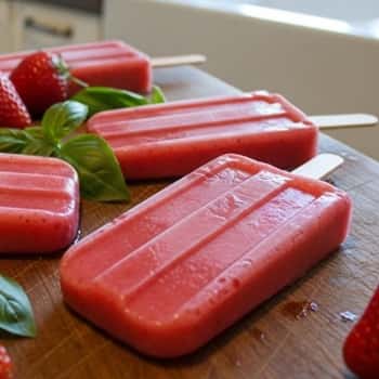 3. Strawberry Basil Keto Popsicles