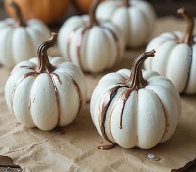 4. Drip Paint Mini Pumpkins (Surprisingly Addictive)
