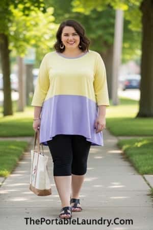 4. Flowy Tunic Top + Stretch Capris