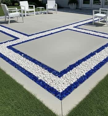4. Mosaic Patio Border with White Stones
