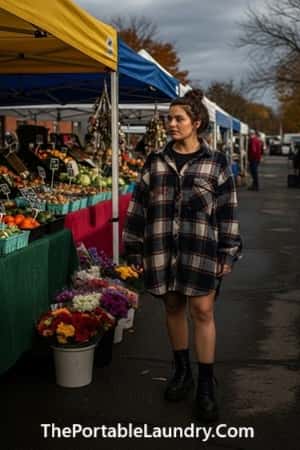 4. Plaid Shirt Dress with Chunky Boots