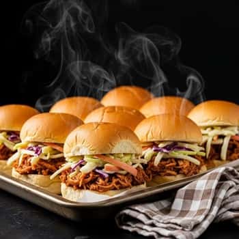 4. Pulled BBQ Chicken Sliders with Apple Slaw