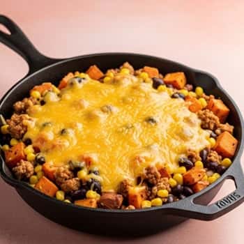 5. Cheesy Ground Turkey Sweet Potato Skillet