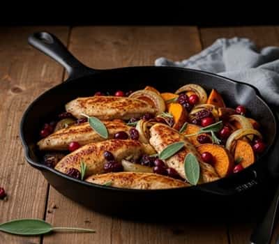 5. Harvest Chicken Skillet with Cranberries & Sweet Potatoes