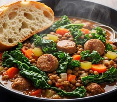 5. Lentil & Kale Stew with Chicken Sausage