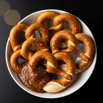 5. Pumpkin Discard Soft Pretzels with Maple Mustard Dip