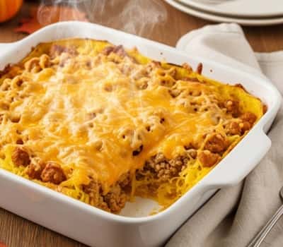 6. Cheesy Spaghetti Squash Casserole with Ground Turkey