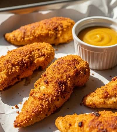 6. Crispy Chicken Tenders with Honey Mustard Dip