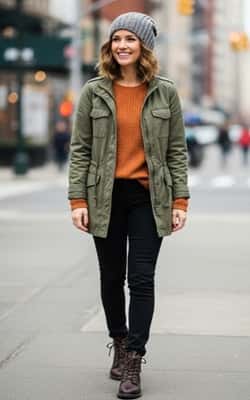 6. Pumpkin Patch Layered Utility Look