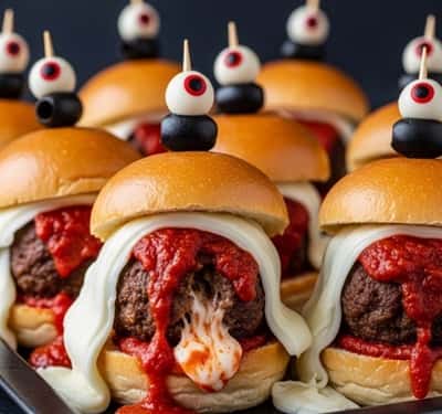 6. Zombie Meatball Sliders