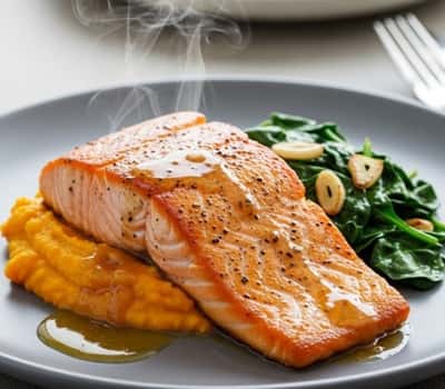 7. Brown Butter Salmon over Butternut Mash