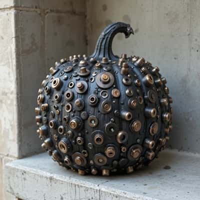 7. Pumpkin Hardware Decor (Nuts, Bolts & All)