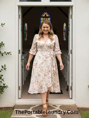 7. Wrap Dress with a Subtle Print