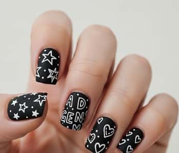 8. Chalkboard Matte Black with White Scribbles