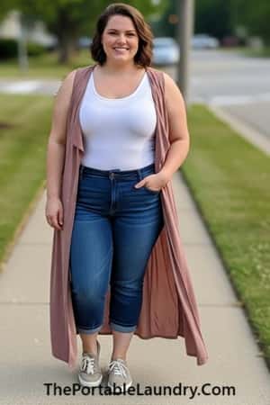 8. Duster Vest & Cropped Jeans