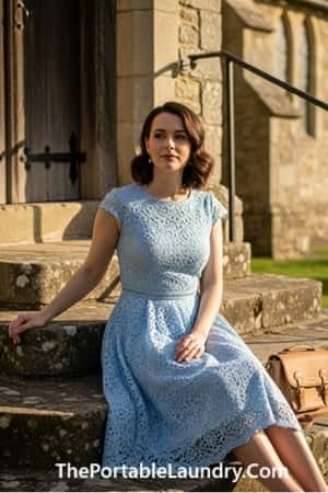8. Eyelet Lace Dress with Cap Sleeves