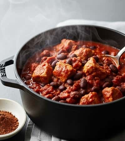 8. Smoky Pork & Black Bean Chili with Cocoa