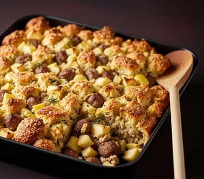 8. Sourdough Stuffing with Sausage & Apples