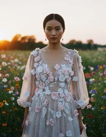 8. The “Garden Nymph” Floral Gown