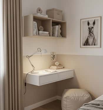9. Hanging Shelf Desk Combo