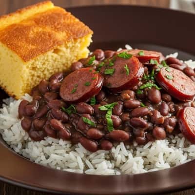 9. Red Beans and Rice with Smoked Sausage