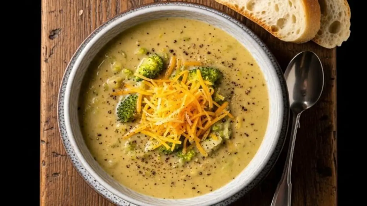 Broccoli Cheddar Crockpot Soup Recipe - featured