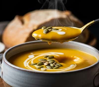 Healthy Butternut Squash Winter Soup Recipe - served