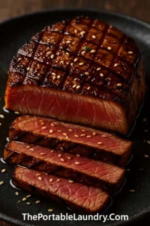 Quick Grilled Ahi Tuna Steak Recipe for Dinner-served