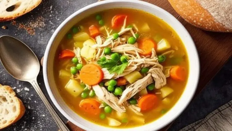 Winter soup recipe idea - Rustic Chicken Veggie Soup - featured