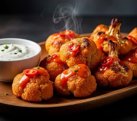 1. Crispy Baked Buffalo Cauliflower Bites