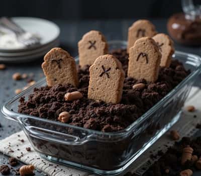 1. Graveyard Dirt Cake with Actual Flavor