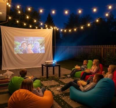 10. Outdoor Movie Night Setup