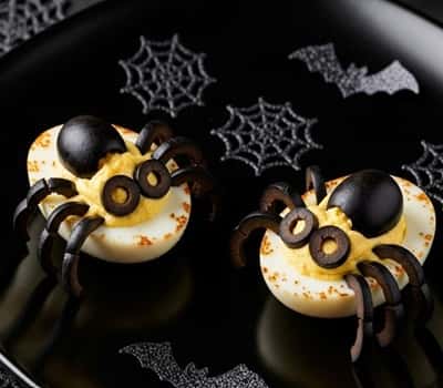 11. Air Fryer Spider Eggs (Deviled Egg Bites)