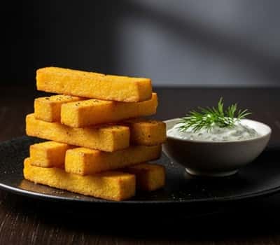11. Crispy Polenta Fries with Herb Dip