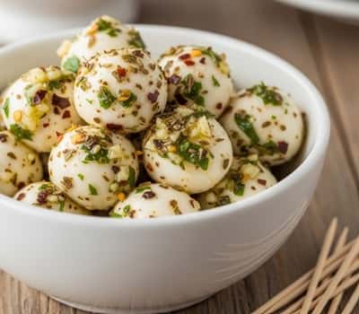 11. Marinated Mozzarella Balls with Herbs