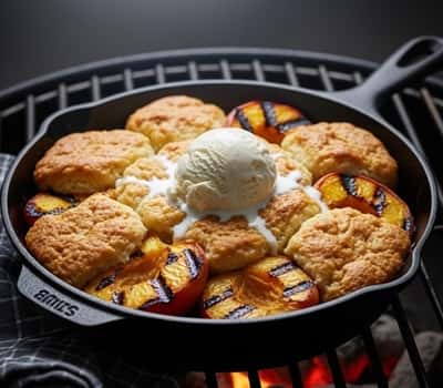 12. Grilled Peach Skillet Cobbler